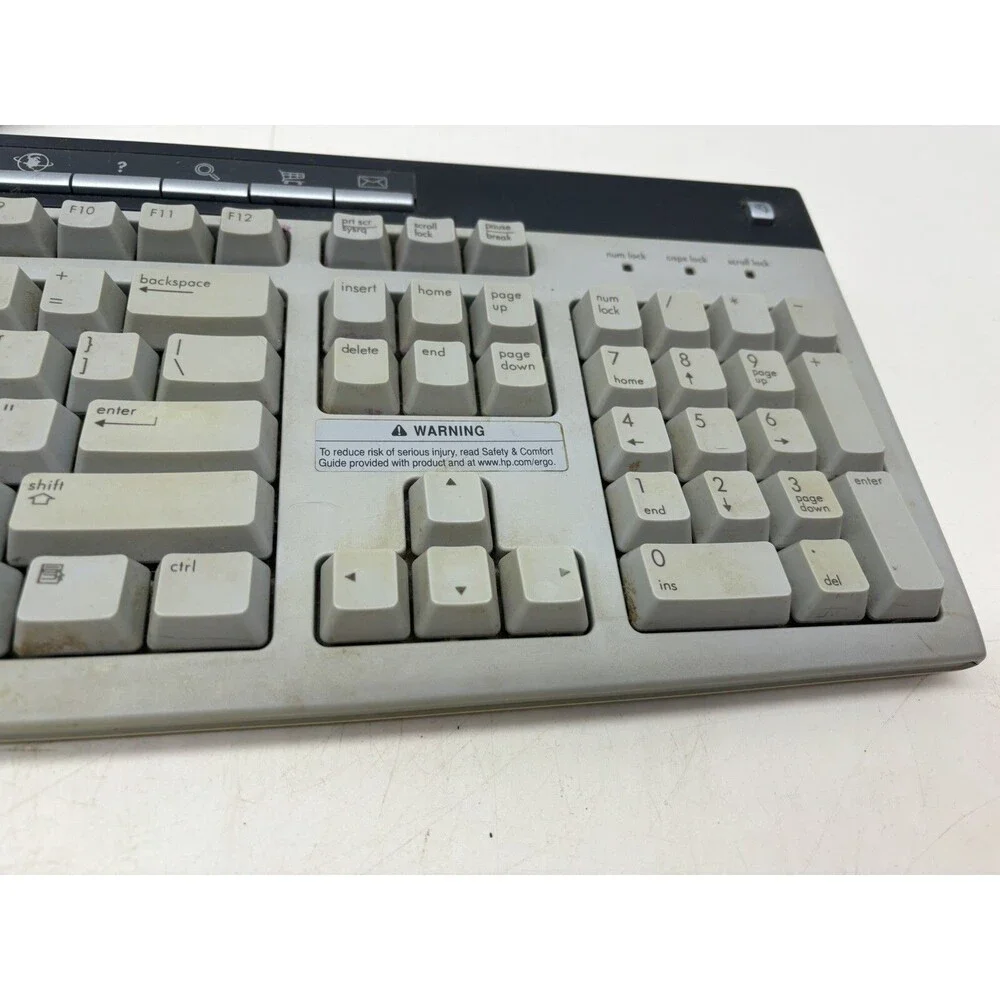 Vintage HP Hewlett Packard Model 5183 Keyboard Clicky Clack Multimedia 6 pin